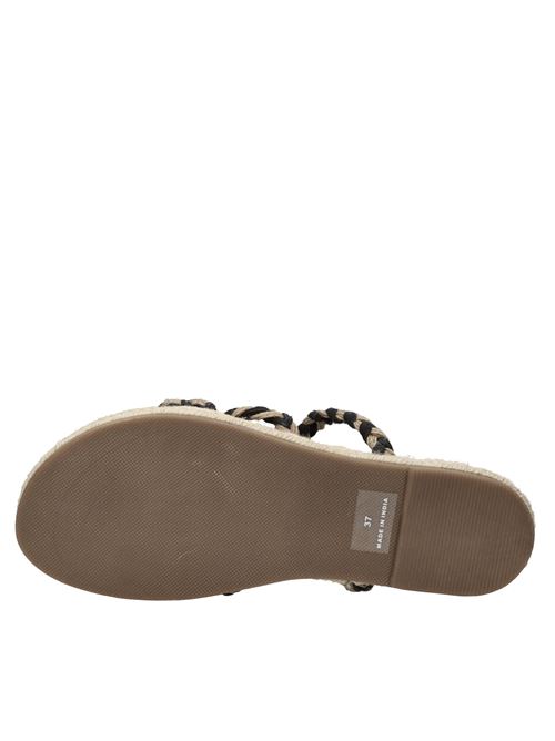 Sandali flat in tessuto MANEBI' | F 7.5 Y0NERO-BEIGE